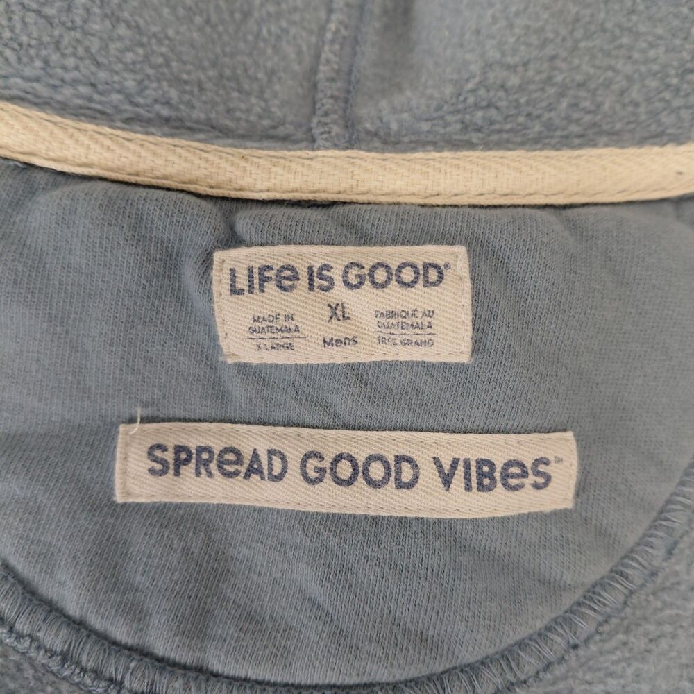 Life is Good Hiking through the Woods Every Wear Hoodie Sweatshirt Lt Blue Sz XL - Picture 6 of 6